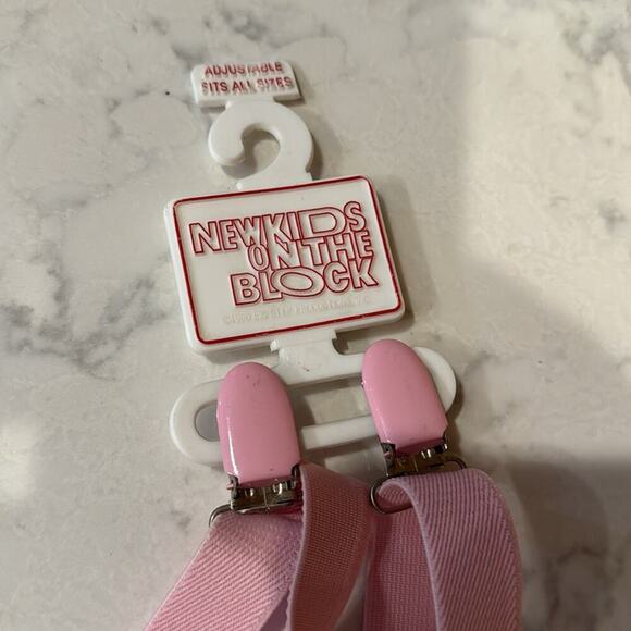 NEW KIDS ON THE BLOCK VINTAGE SUSPENDERS dead stock pink toddler - Picture 4 of 8